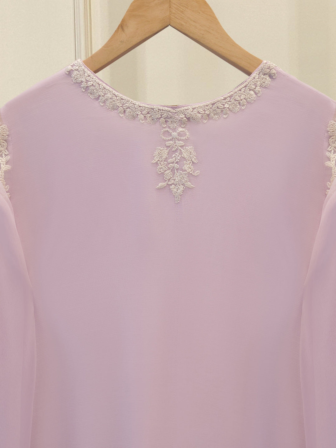 3 Piece - Pure Chiffon Embroidered Suit S112195