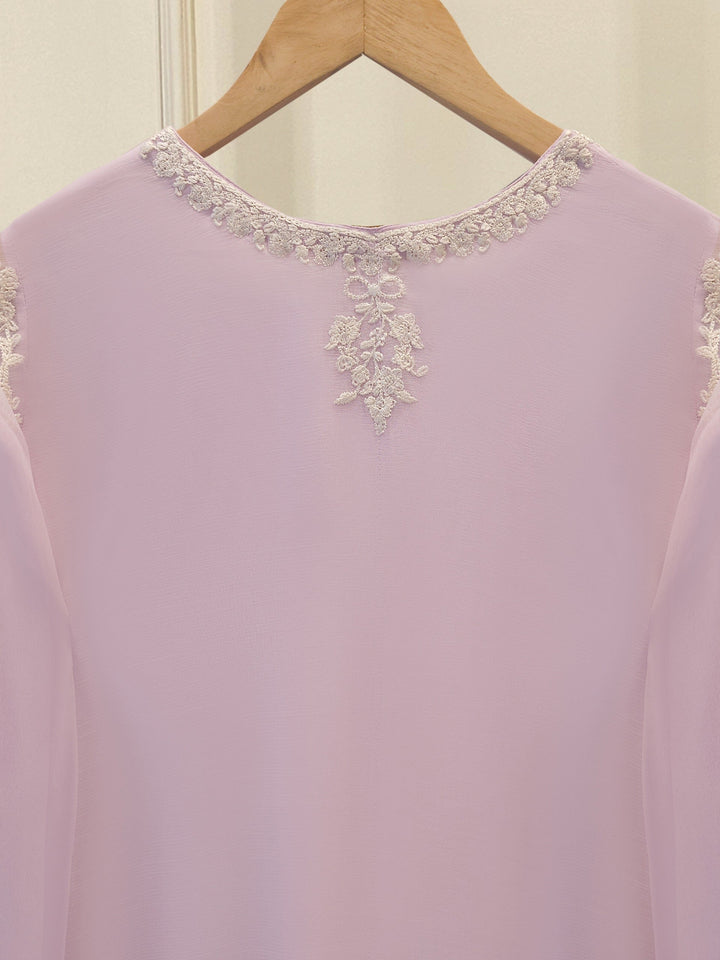 3 Piece - Pure Chiffon Embroidered Suit S112195