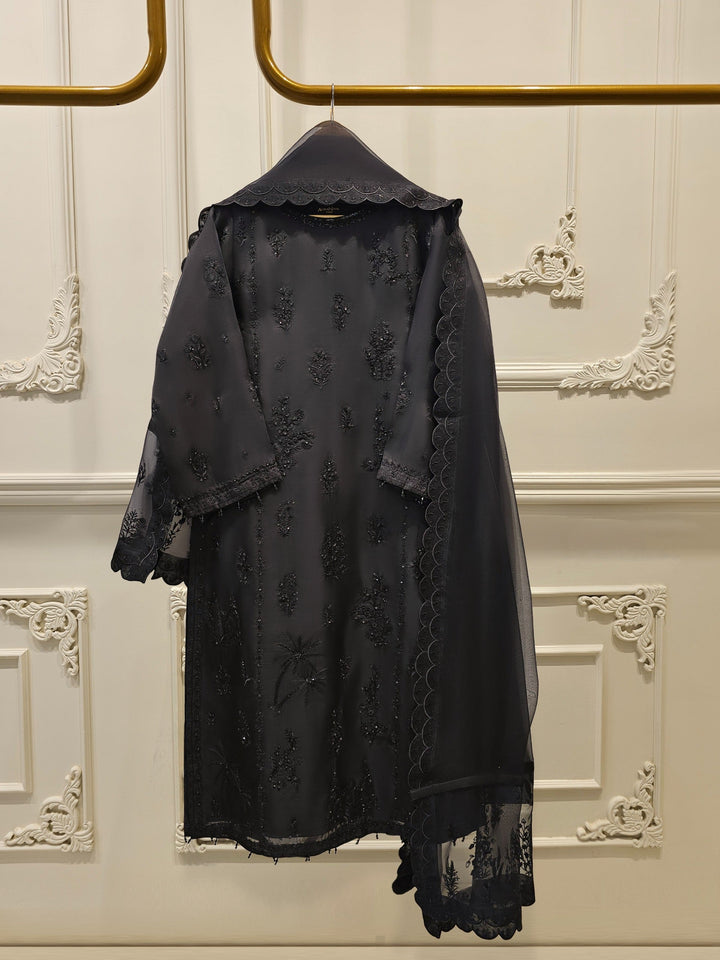 3 Piece - Pure Organza Embroidered Suit S111666