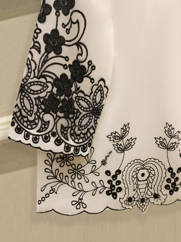 3 Piece - Pure Embroidered Cotton Net Suit S111984