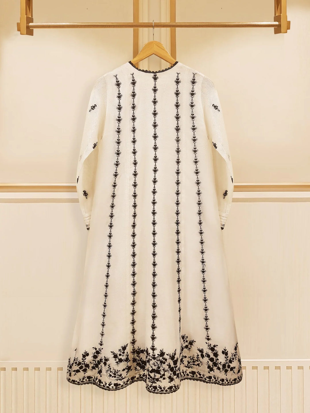 3 Piece - Pure Cotton Net Embroidered Suit S108615