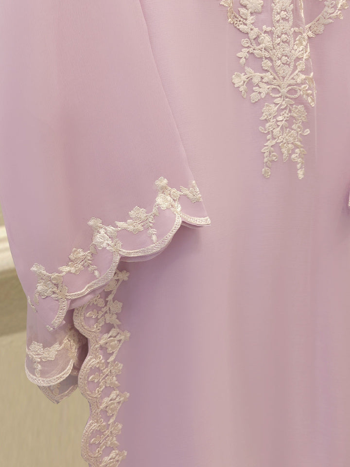 3 Piece - Pure Chiffon Embroidered Suit S112195