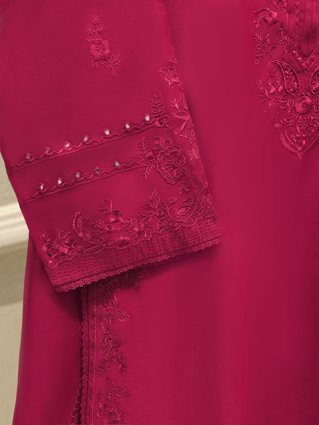 2 Piece - Embroidered Kora Cotton Silk Suit S111840