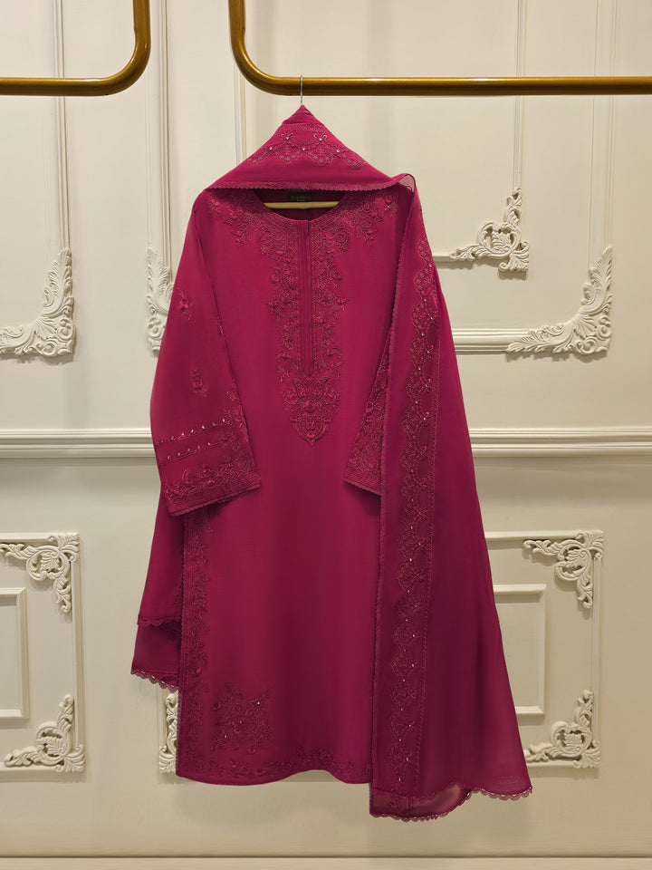2 Piece - Embroidered Kora Cotton Silk Suit S111840