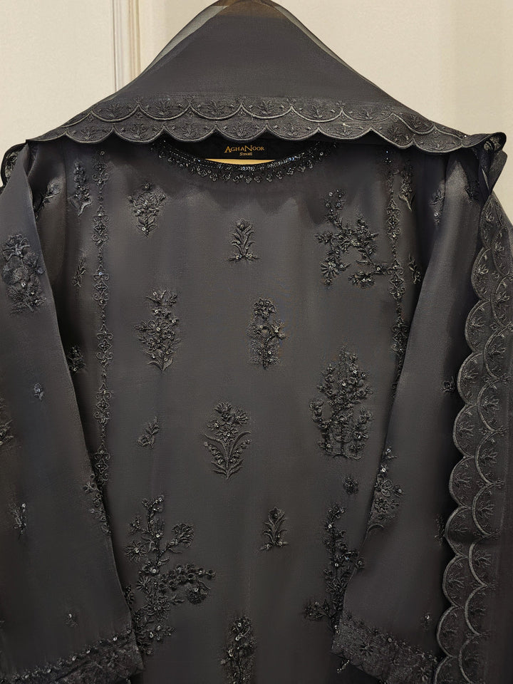 3 Piece - Pure Organza Embroidered Suit S111666