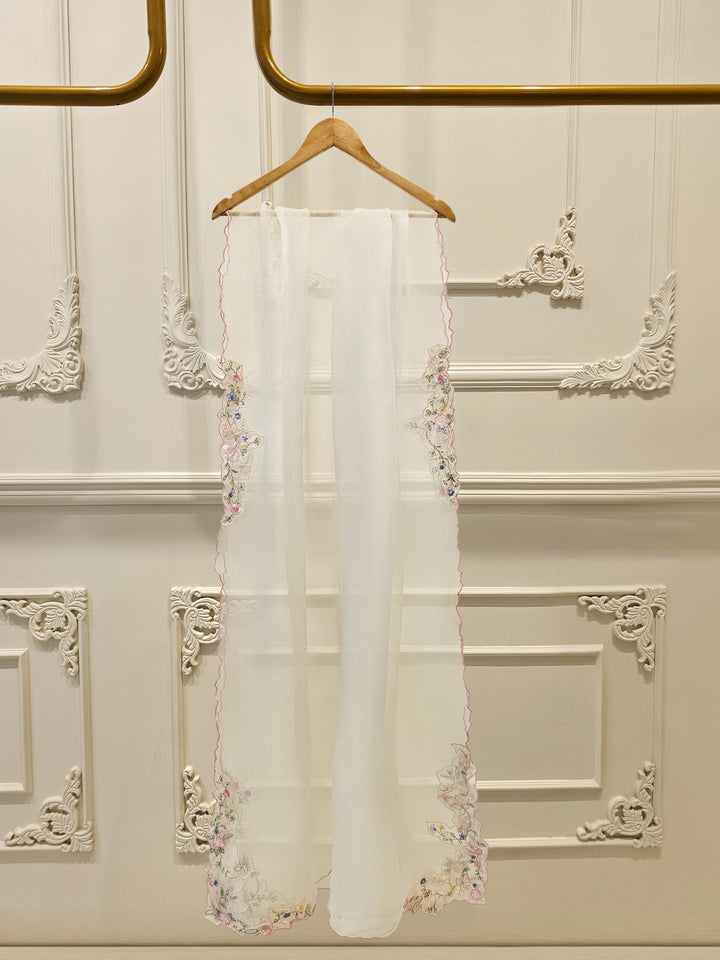 3 Piece - Pure Organza Embroidered Suit S111674