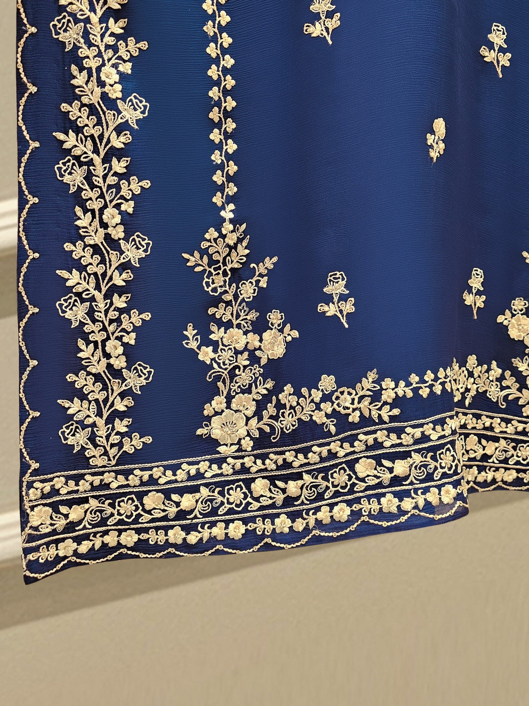 3 Piece - Pure Chiffon Embroidered Suit S111649
