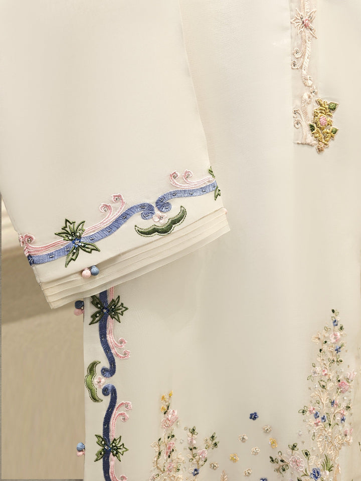 3 Piece - Pure Organza Embroidered Suit S111674