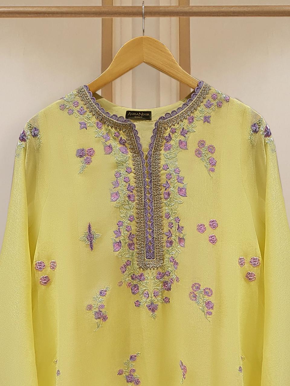 PURE COTTON NET EMBROIDERED SHIRT S106787