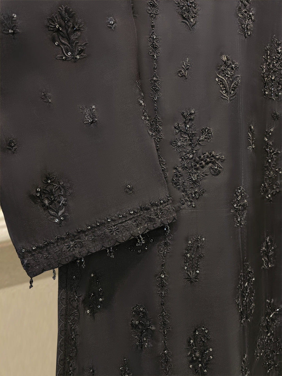 3 Piece - Pure Organza Embroidered Suit S111666