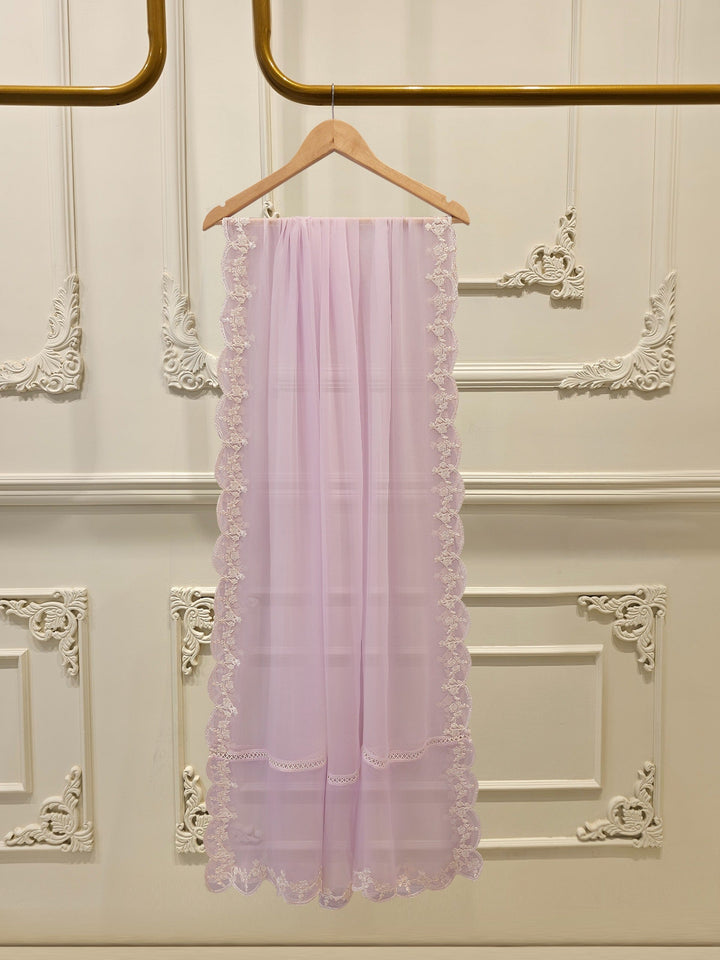 3 Piece - Pure Chiffon Embroidered Suit S112195