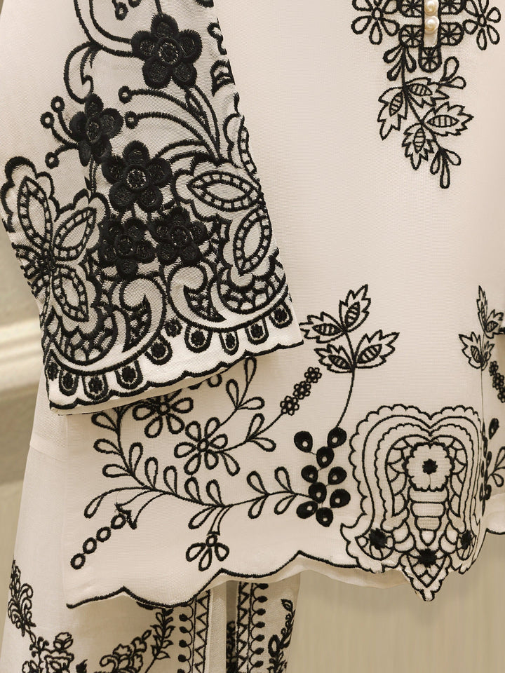 3 Piece - Pure Embroidered Cotton Net Suit S111984