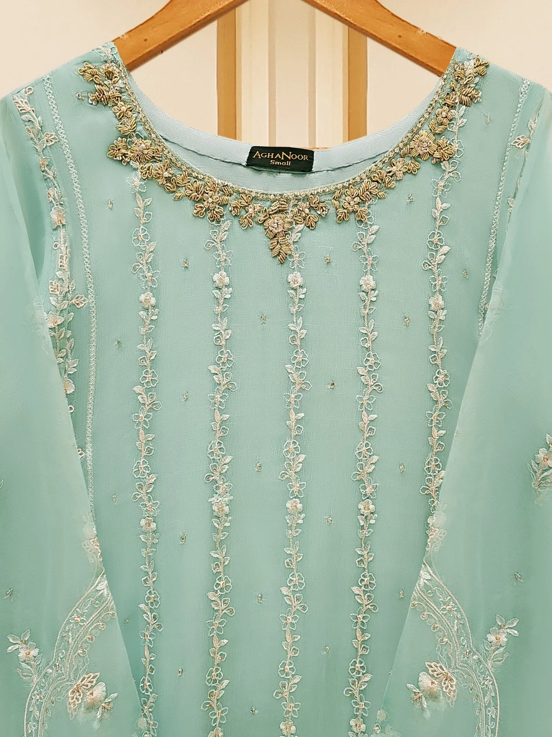 3 Piece - Embroidered Chiffon Suit S109414