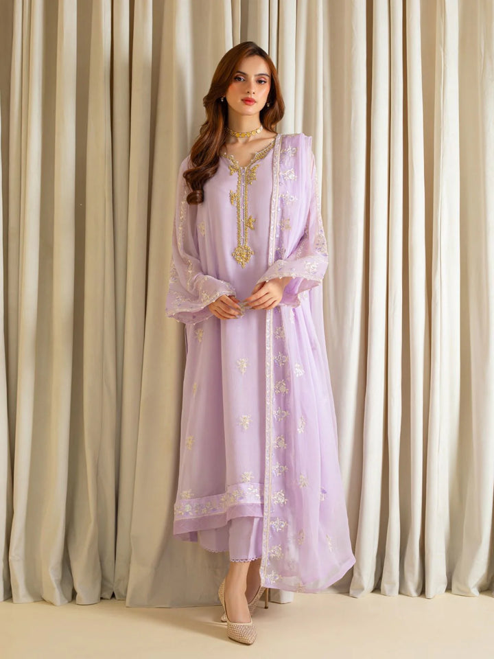 3 Piece - Embroidered Chiffon Suit S109876