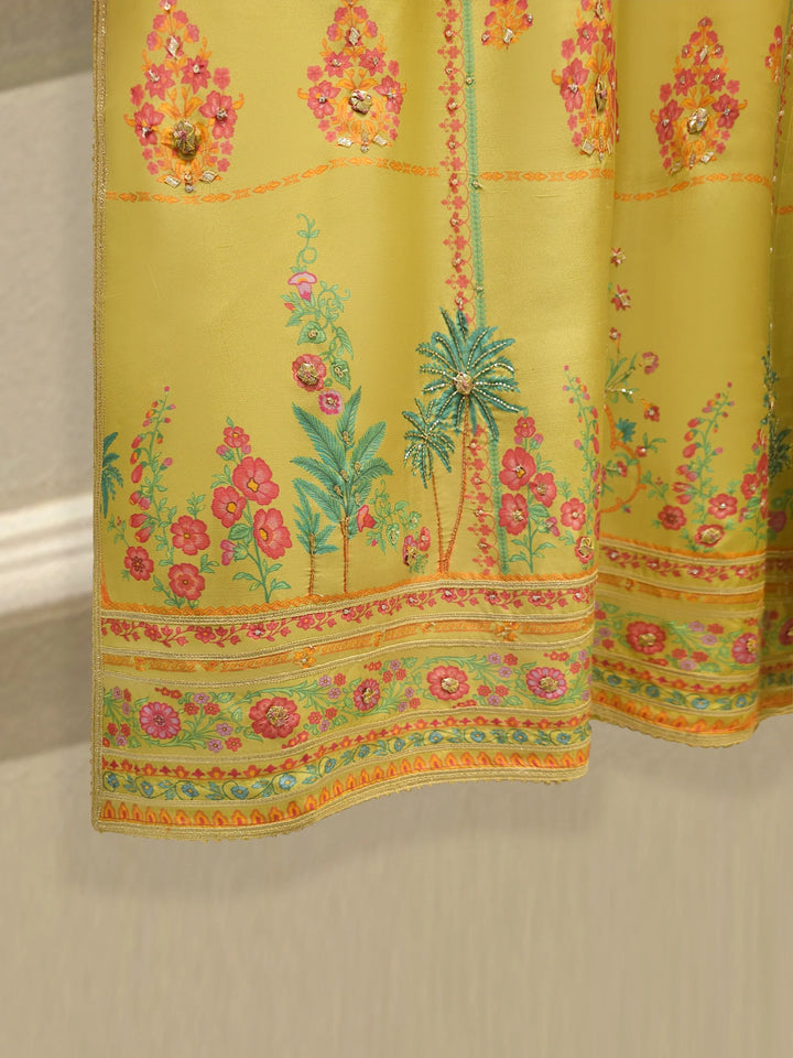 3 Piece- 100% Pure Raw Silk Embroidered Suit S111873