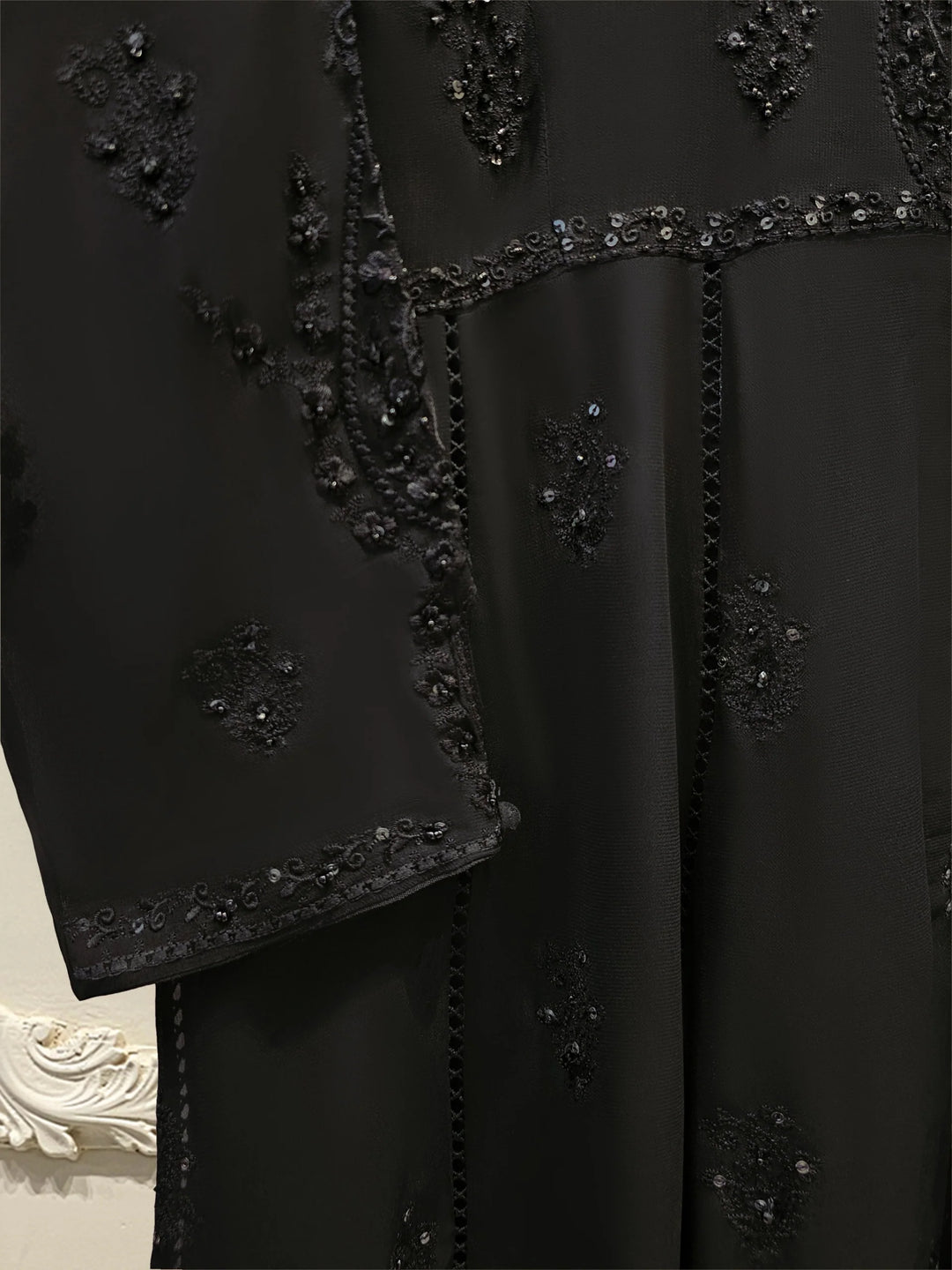 3 Piece - Pure Chiffon Embroidered Frock S111882