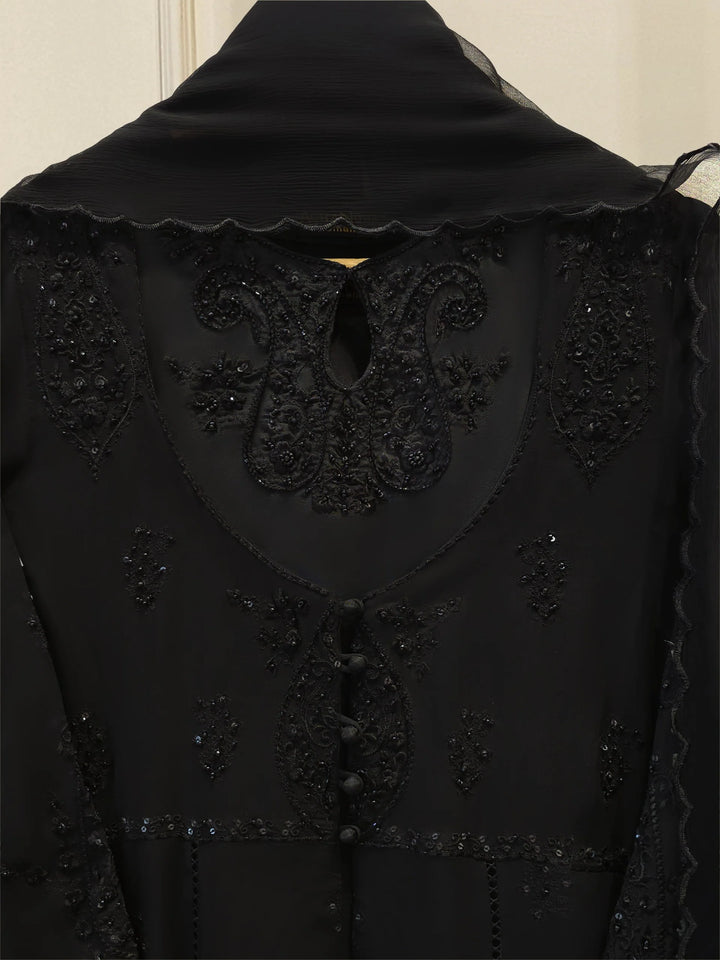 3 Piece - Pure Chiffon Embroidered Frock S111882