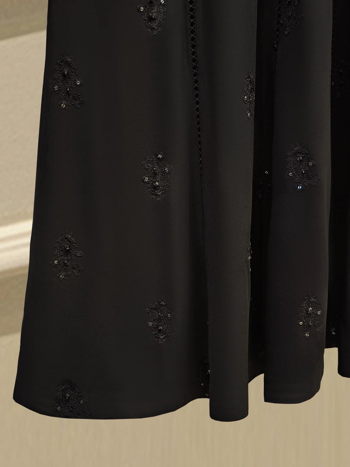 3 Piece - Pure Chiffon Embroidered Frock S111882