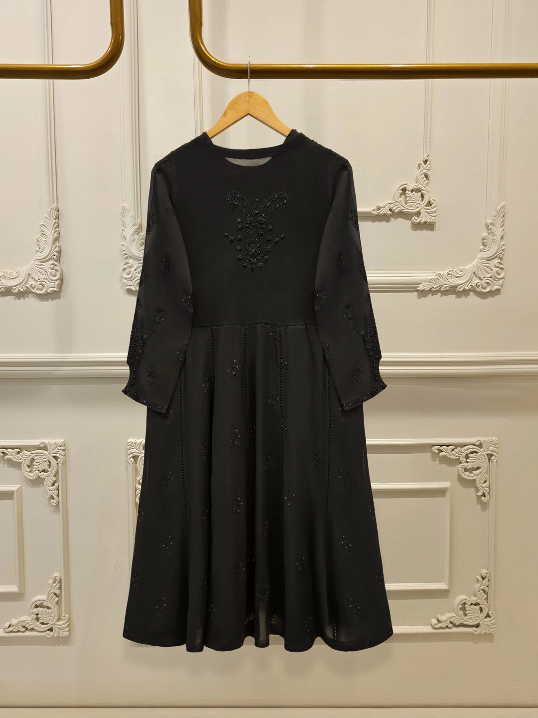 3 Piece - Pure Chiffon Embroidered Frock S111882