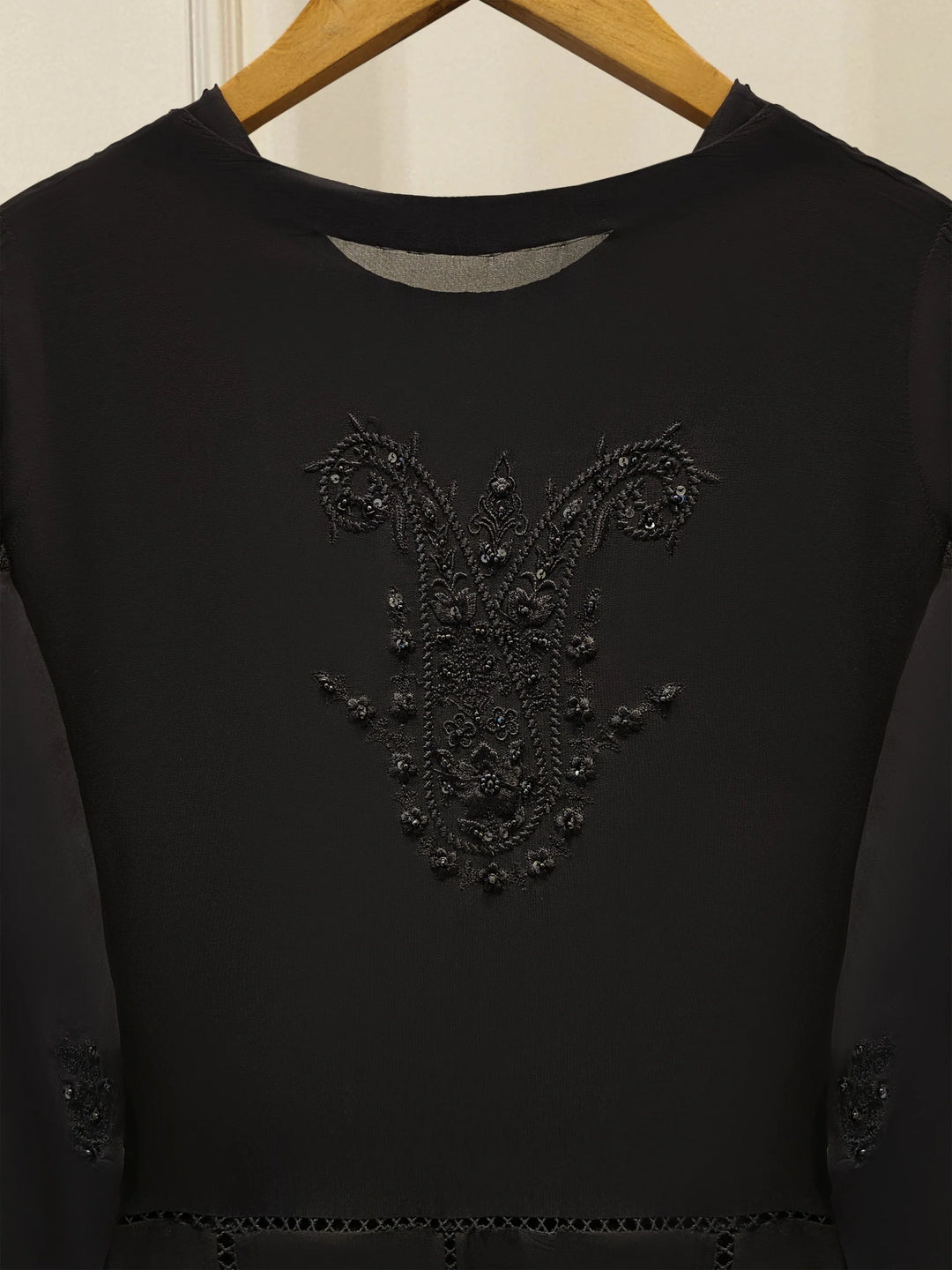 3 Piece - Pure Chiffon Embroidered Frock S111882