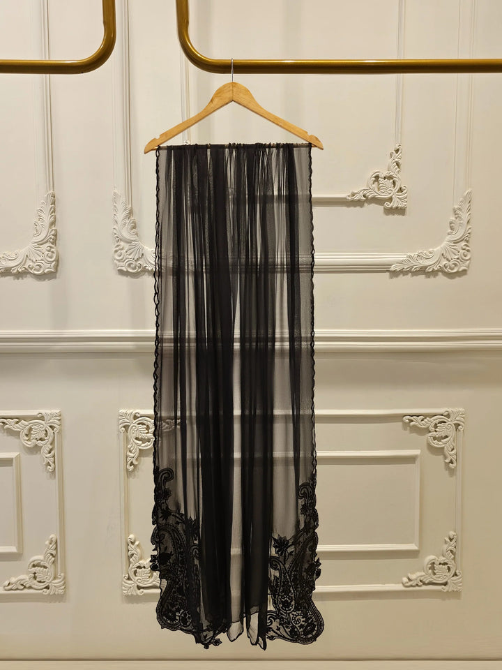 3 Piece - Pure Chiffon Embroidered Frock S111882