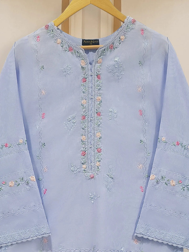 TWO PIECE FINE JACQUARD LAWN EMBROIDERED SHIRT WITH CHIFFON DUPATTA S107732