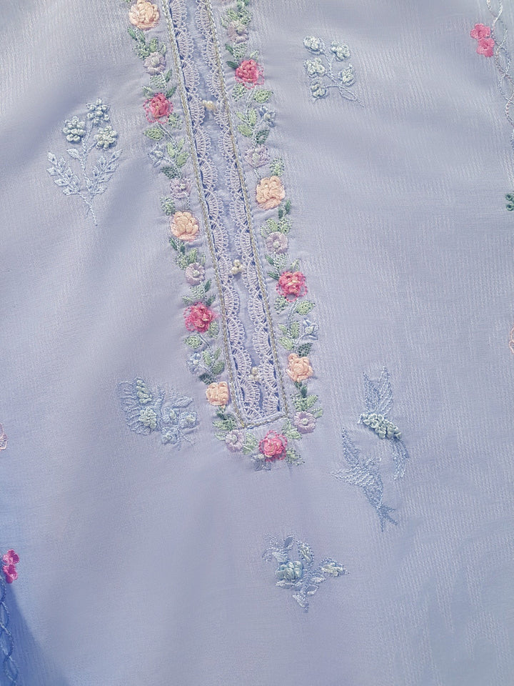 TWO PIECE FINE JACQUARD LAWN EMBROIDERED SHIRT WITH CHIFFON DUPATTA S107732