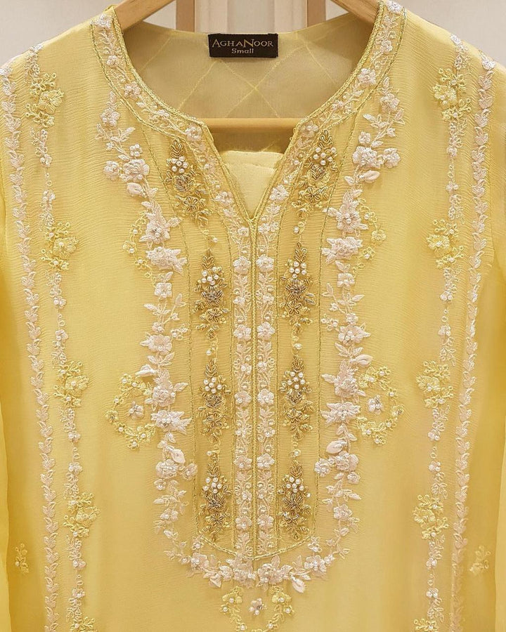 PURE CHIFFON HAND EMBROIDERED SHIRT DUPATTA AND PANTS S107097