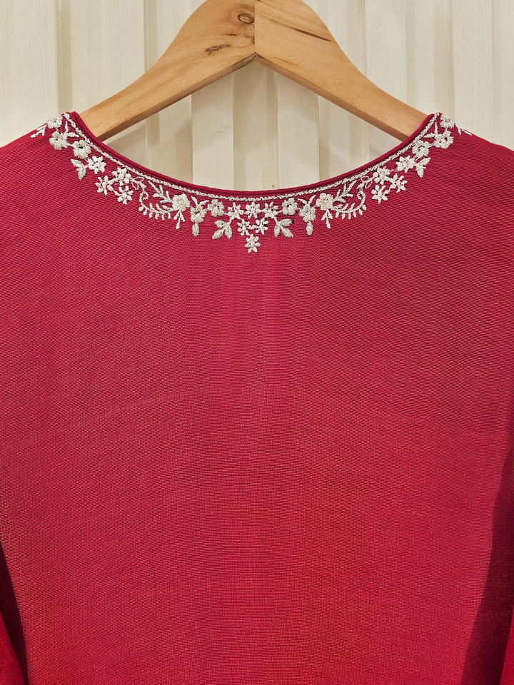 3 Piece - Pure Cotton Net Embroidered Suit S111341