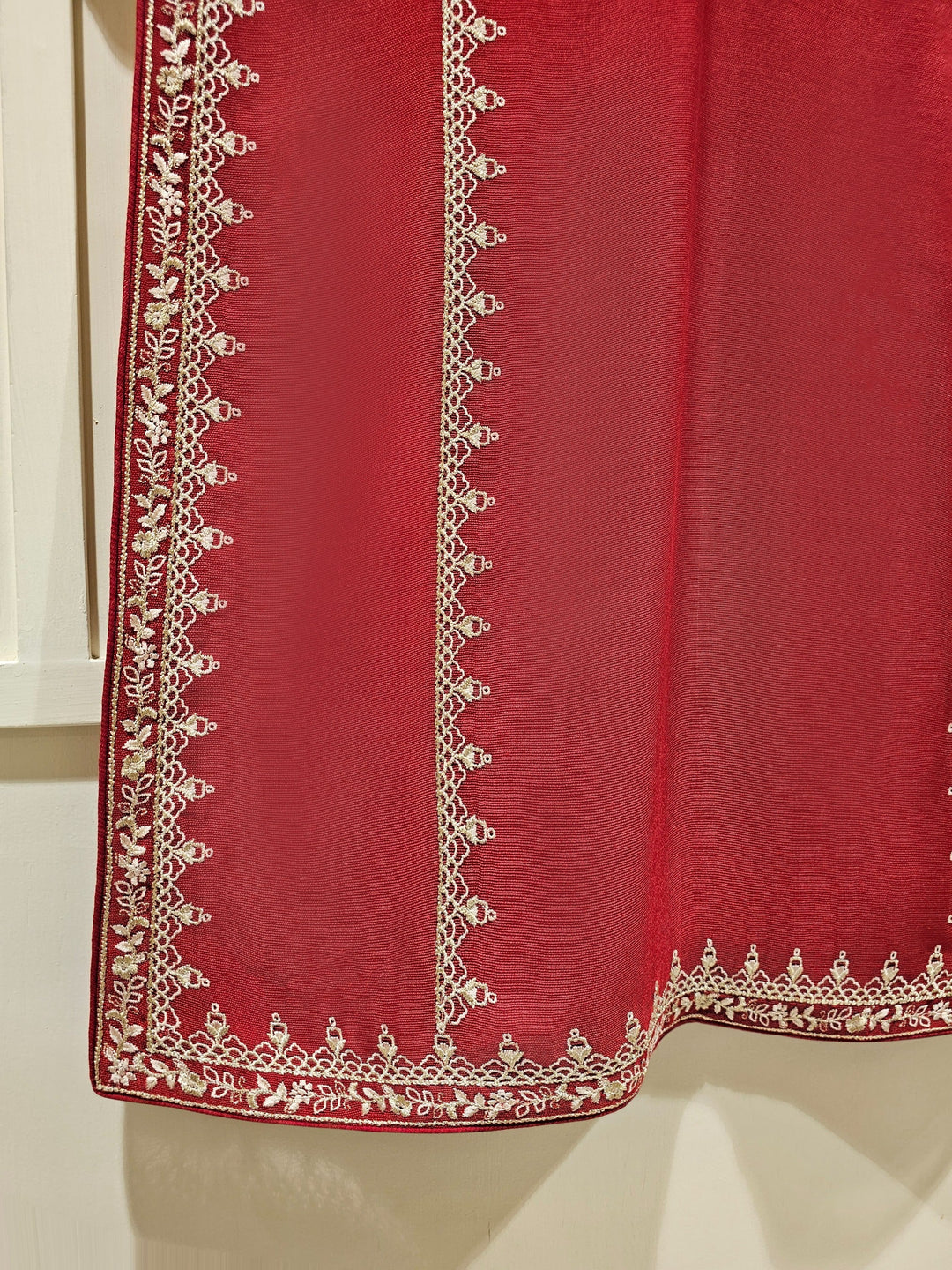 3 Piece - Pure Cotton Net Embroidered Suit S111341