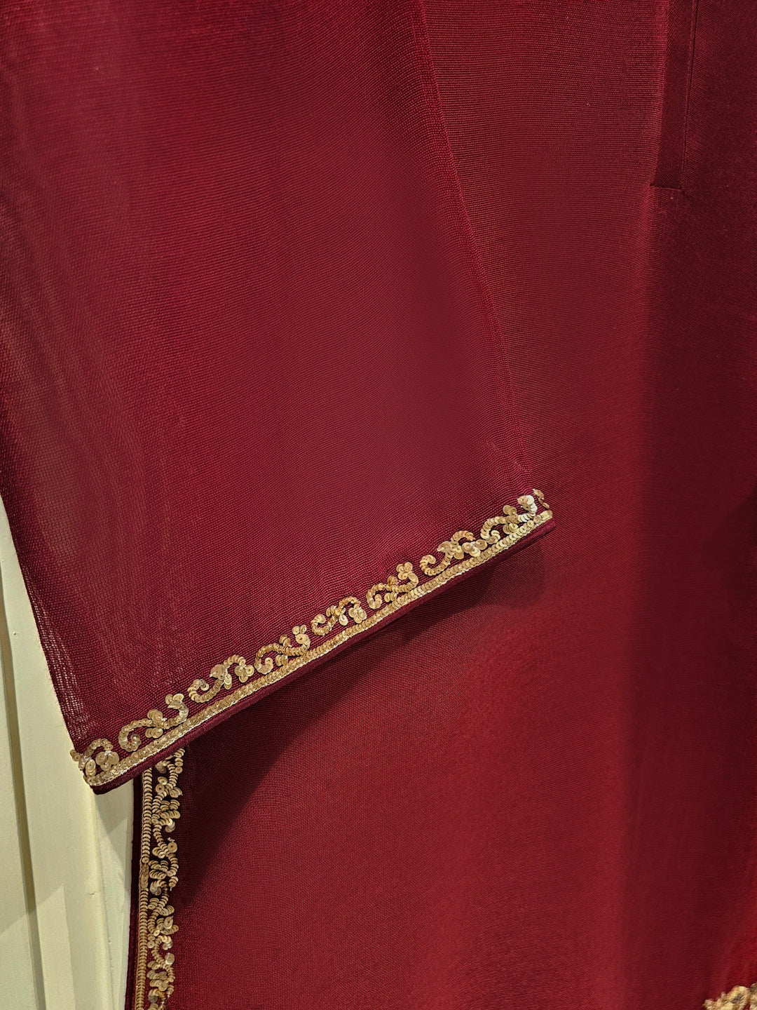 3 Piece - Pure Cotton Net Embroidered Suit S111408