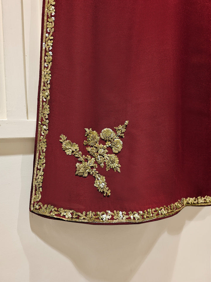 3 Piece - Pure Cotton Net Embroidered Suit S111408