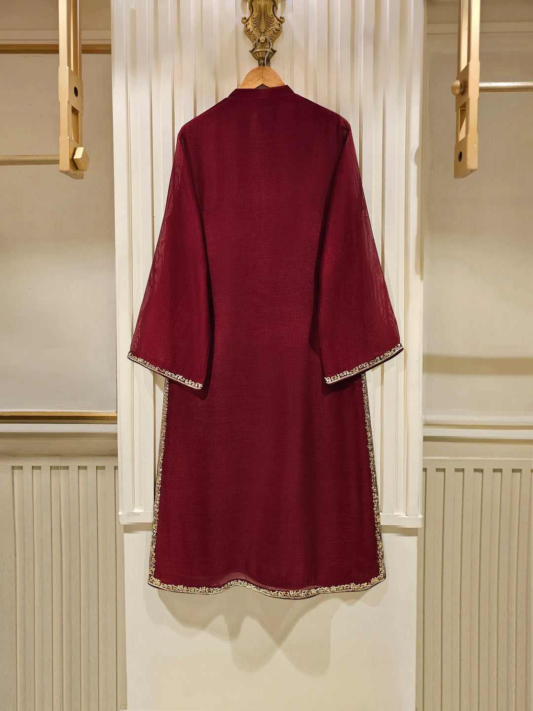 3 Piece - Pure Cotton Net Embroidered Suit S111408