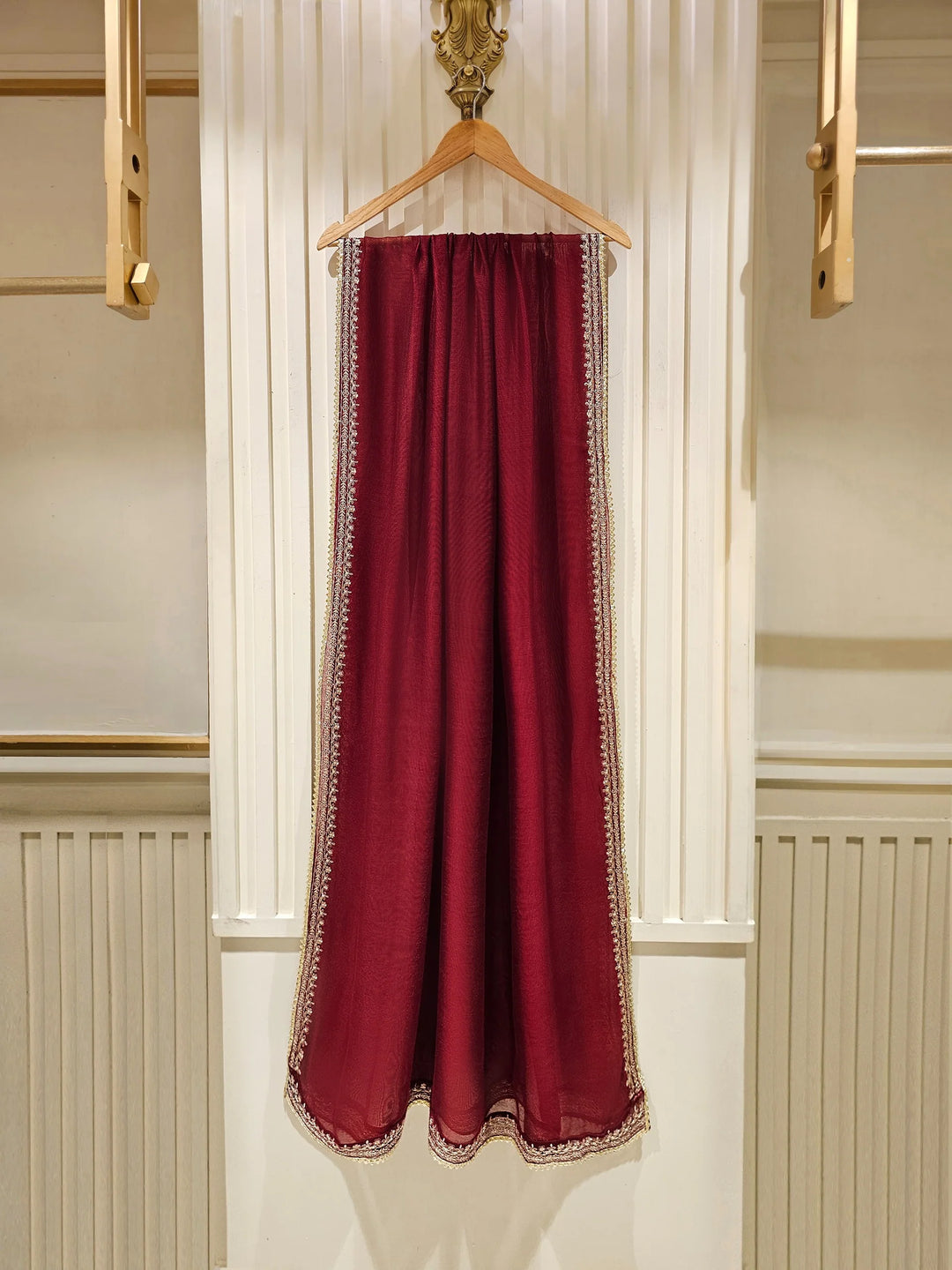 3 Piece - Pure Cotton Net Embroidered Suit S111408