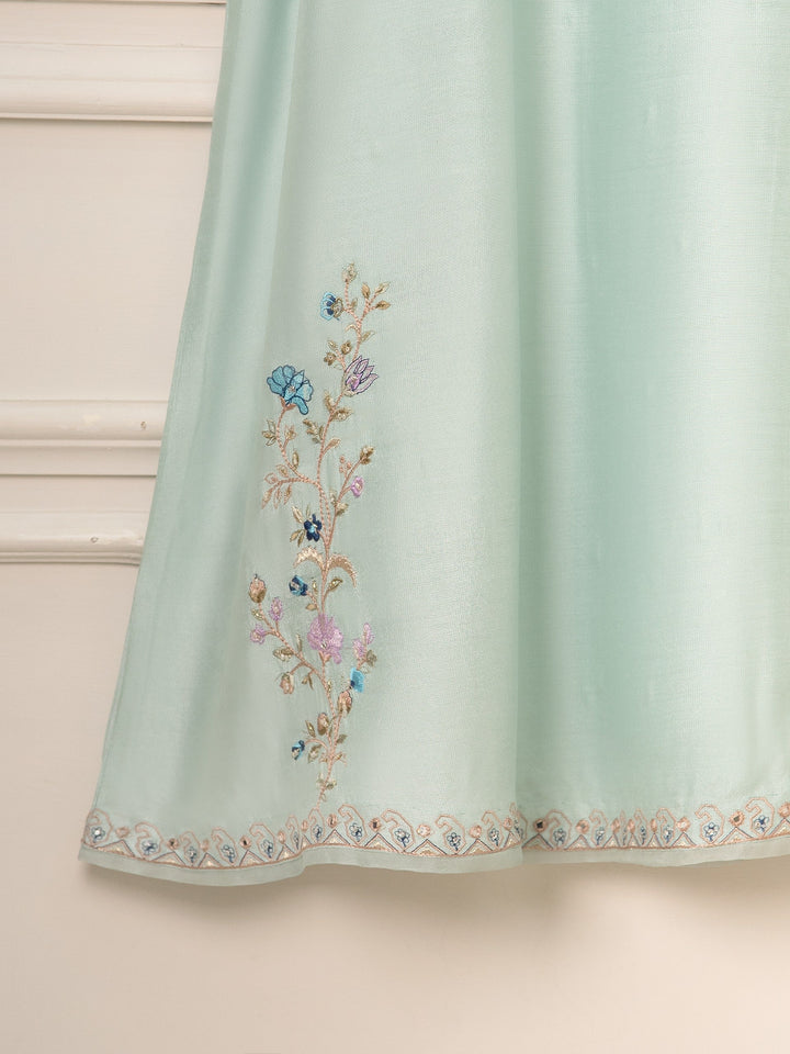 3 Piece- Pure Silk Net Embroidered Suit S111529