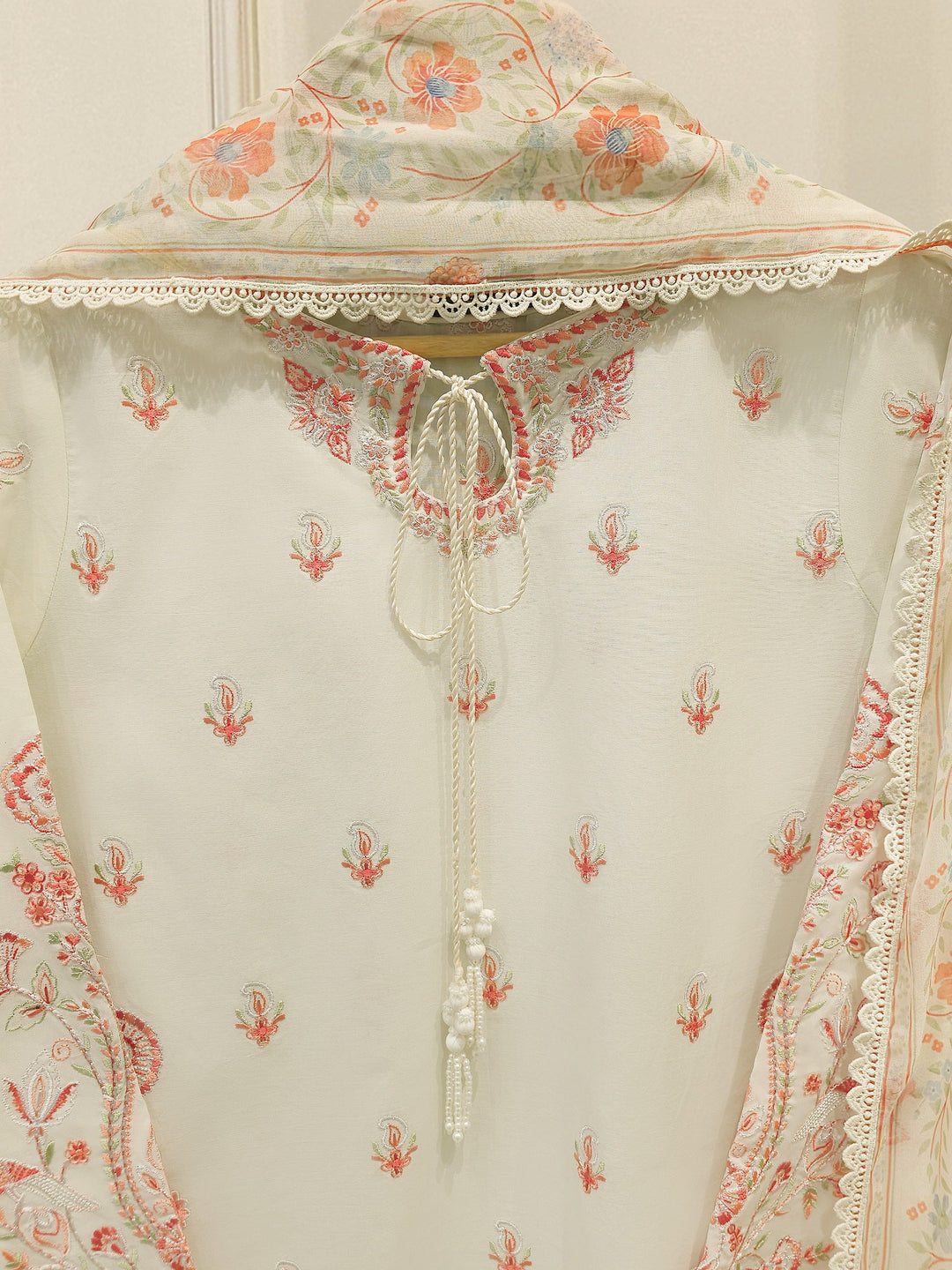 3 Piece - Embroidered Cambric Suit S112568