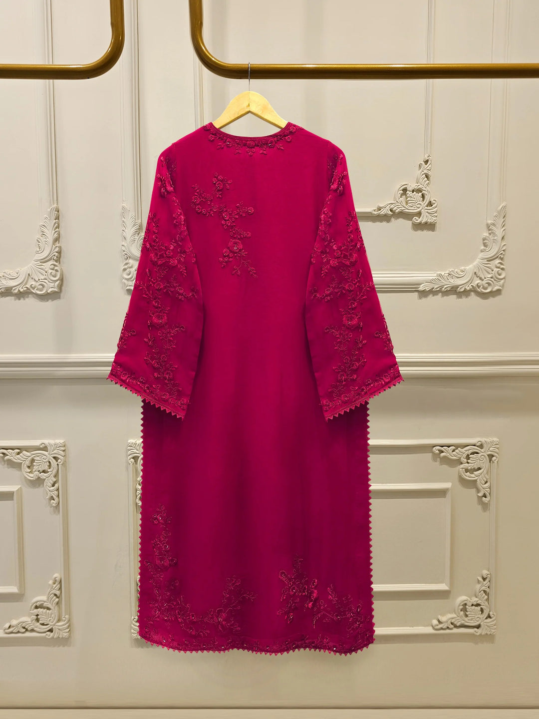 3 Piece - Pure Chiffon Embroidered Suit S112682