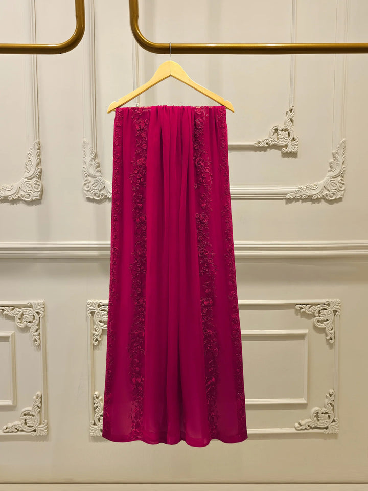 3 Piece - Pure Chiffon Embroidered Suit S112682