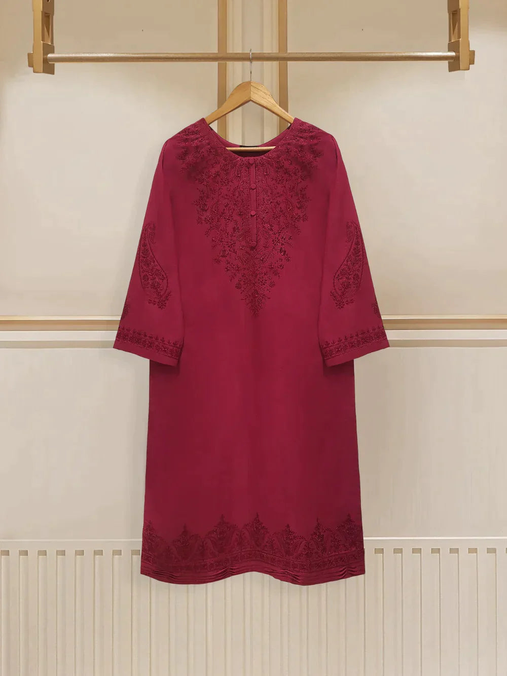 PREMIUM EMBROIDERED PIMA CAMBRIC COTTON SHIRT AND DUPATTA S107027