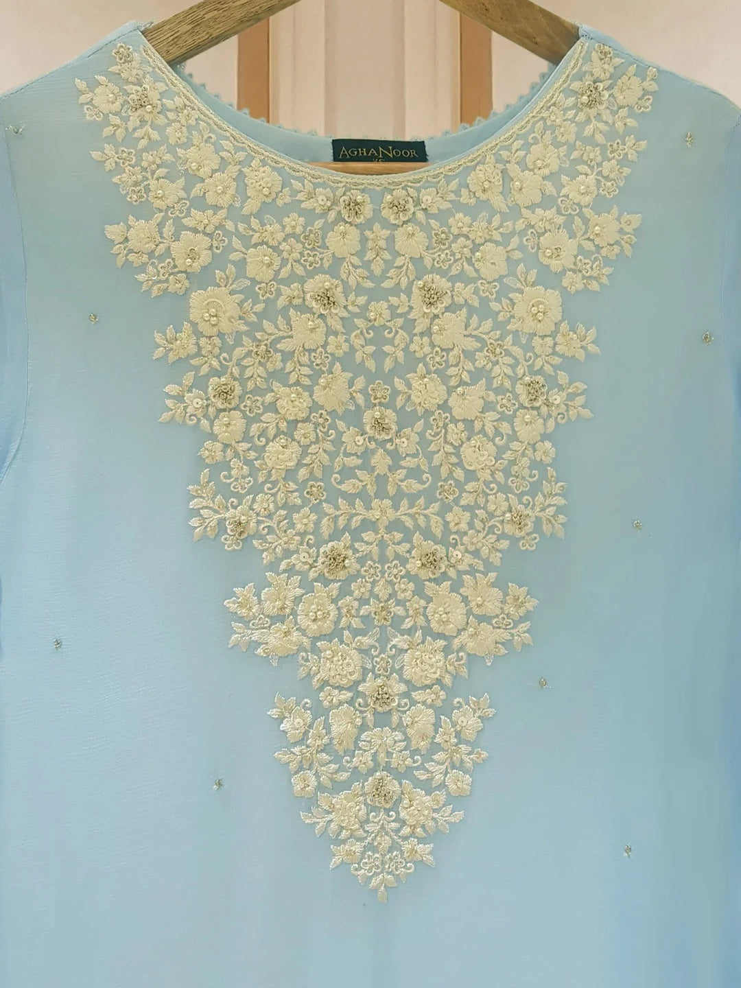 TWO PIECE 100% PURE CHIFFON BEAUTIFUL EMBROIDERED S107358