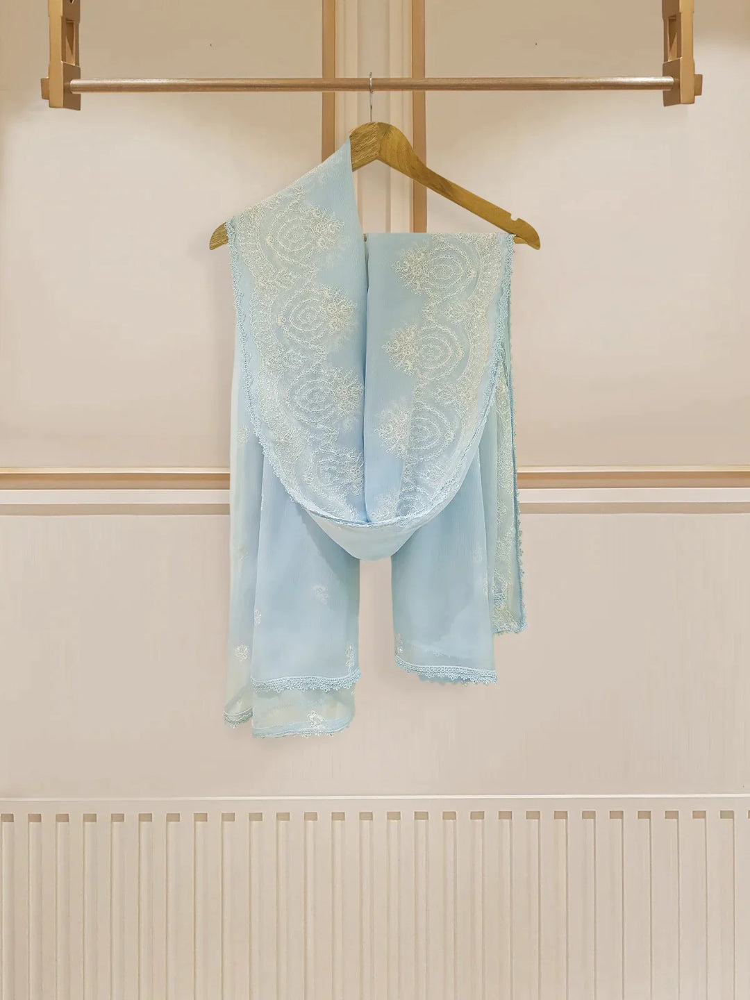 TWO PIECE 100% PURE CHIFFON BEAUTIFUL EMBROIDERED S107358