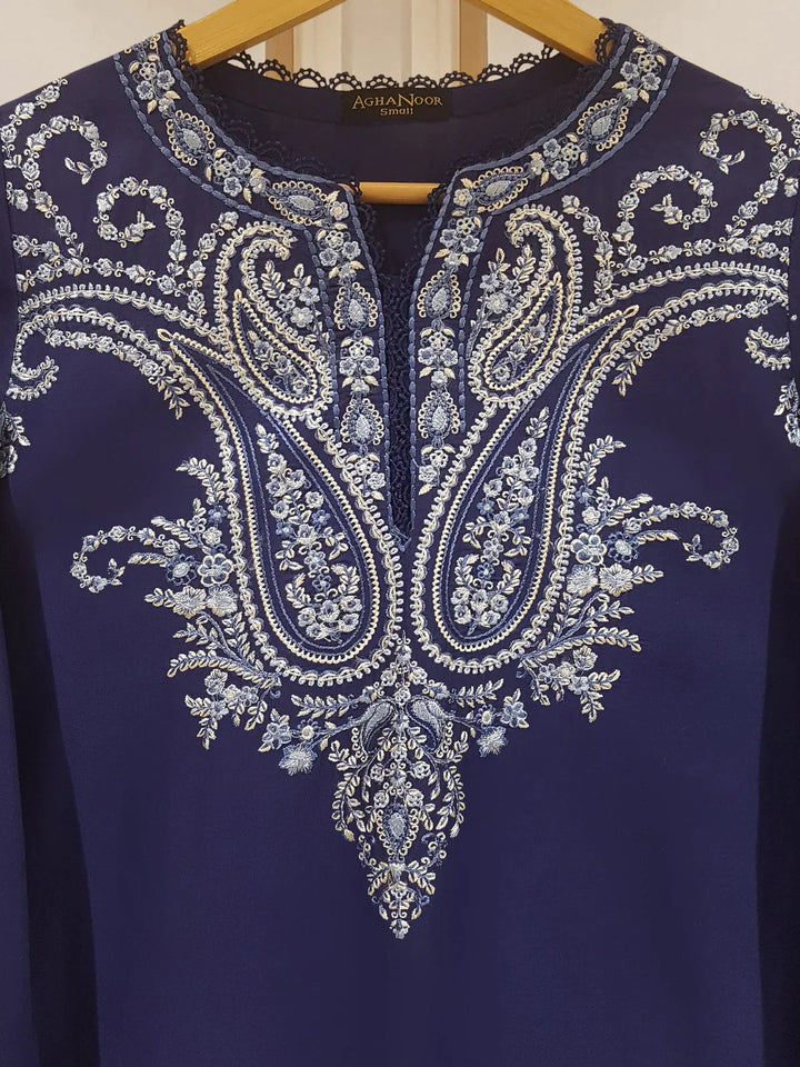 TWO PIECE FINE PIMA FULLY EMBROIDERED SHIRT WITH PANTS S107522