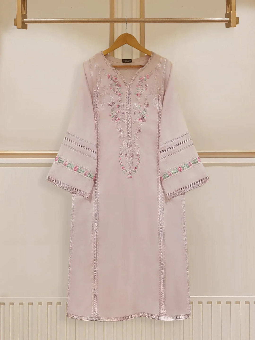 TWO PIECE FINE JACQUARD LAWN EMBROIDERED SHIRT WITH CHIFFON DUPATTA S107523