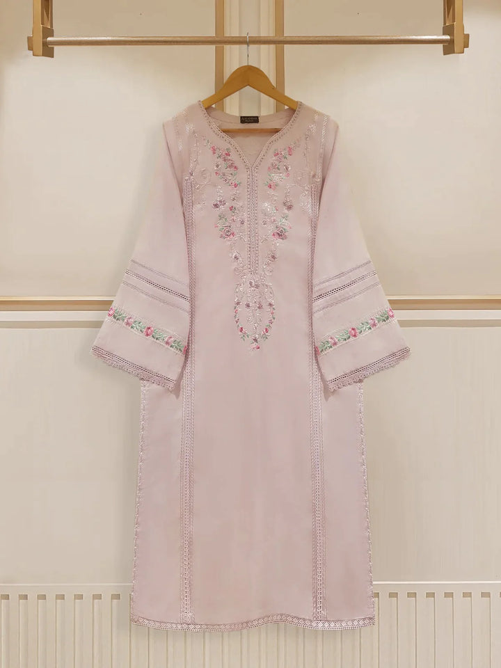 TWO PIECE FINE JACQUARD LAWN EMBROIDERED SHIRT WITH CHIFFON DUPATTA S107523