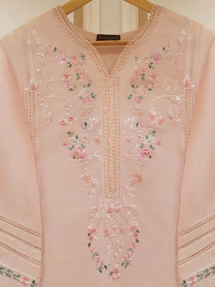 TWO PIECE FINE JACQUARD LAWN EMBROIDERED SHIRT WITH CHIFFON DUPATTA S107541