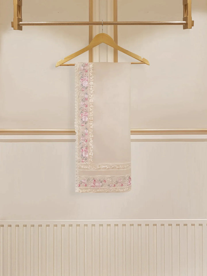 THREE  PIECE PURE ORGANZA SHIRT & DUPATTA EMBROIDERED S107512