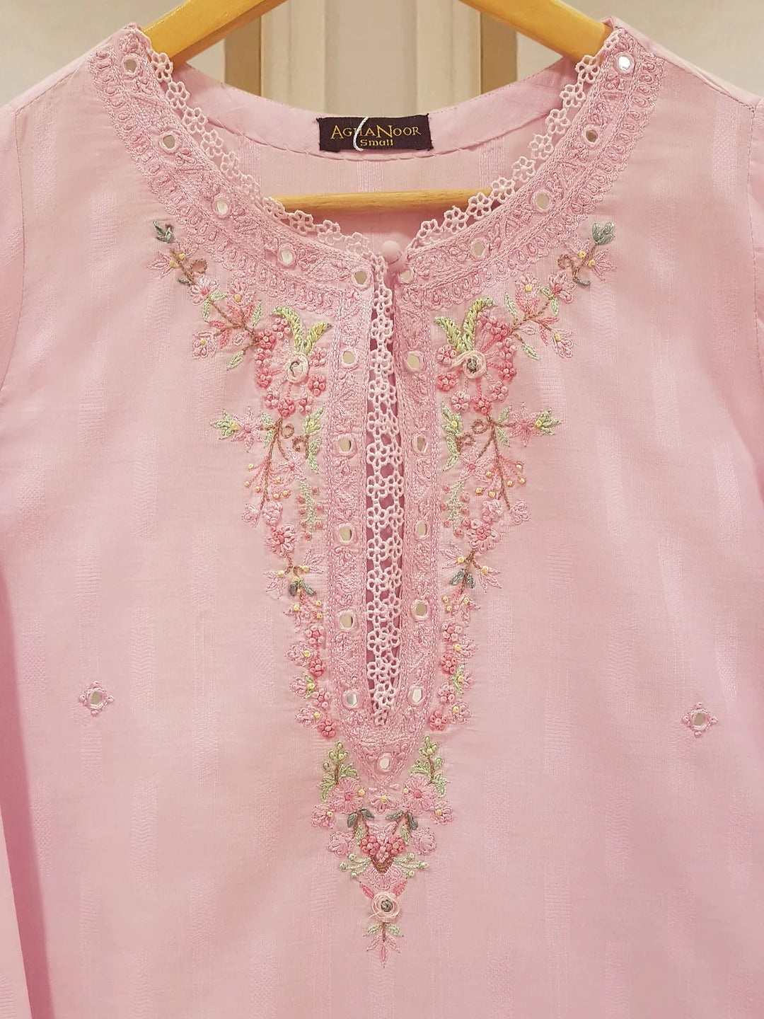 TWO PIECE FINE JACQUARD LAWN EMBROIDERED SHIRT WITH CHIFFON DUPATTA S107612