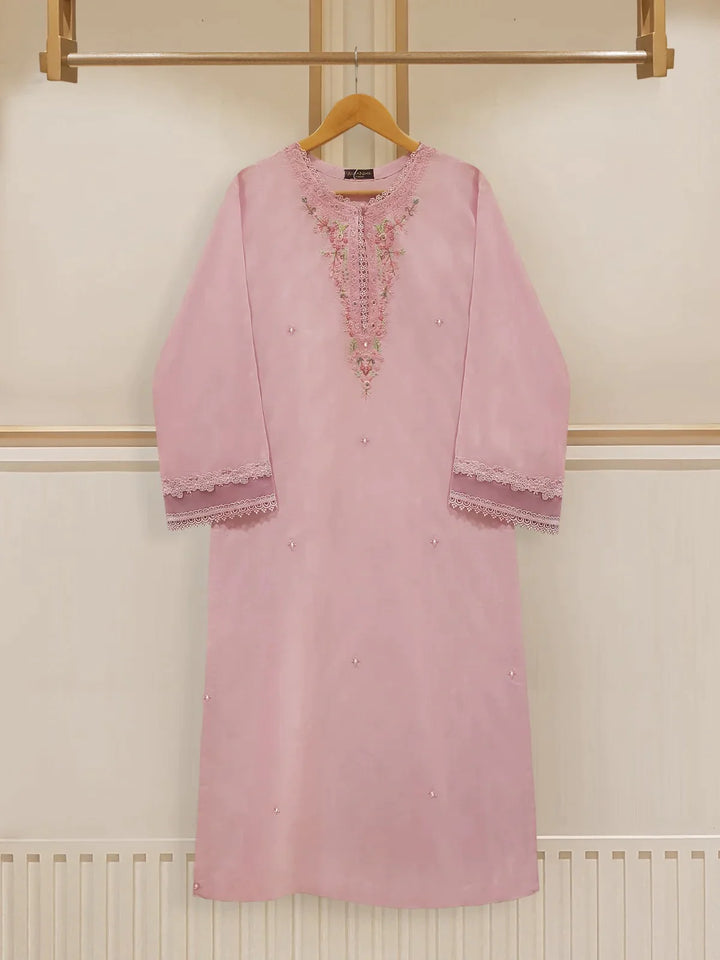 TWO PIECE FINE JACQUARD LAWN EMBROIDERED SHIRT WITH CHIFFON DUPATTA S107612