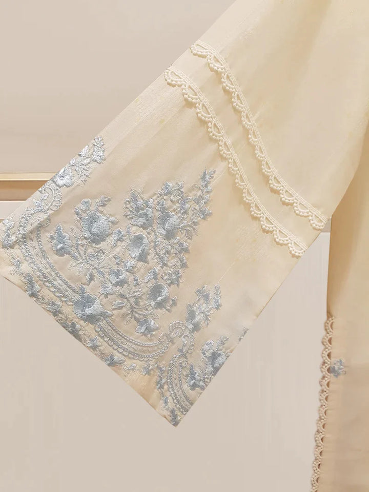 TWO PIECE FINE JACQUARD LAWN EMBROIDERED SHIRT WITH CHIFFON DUPATTA S107631