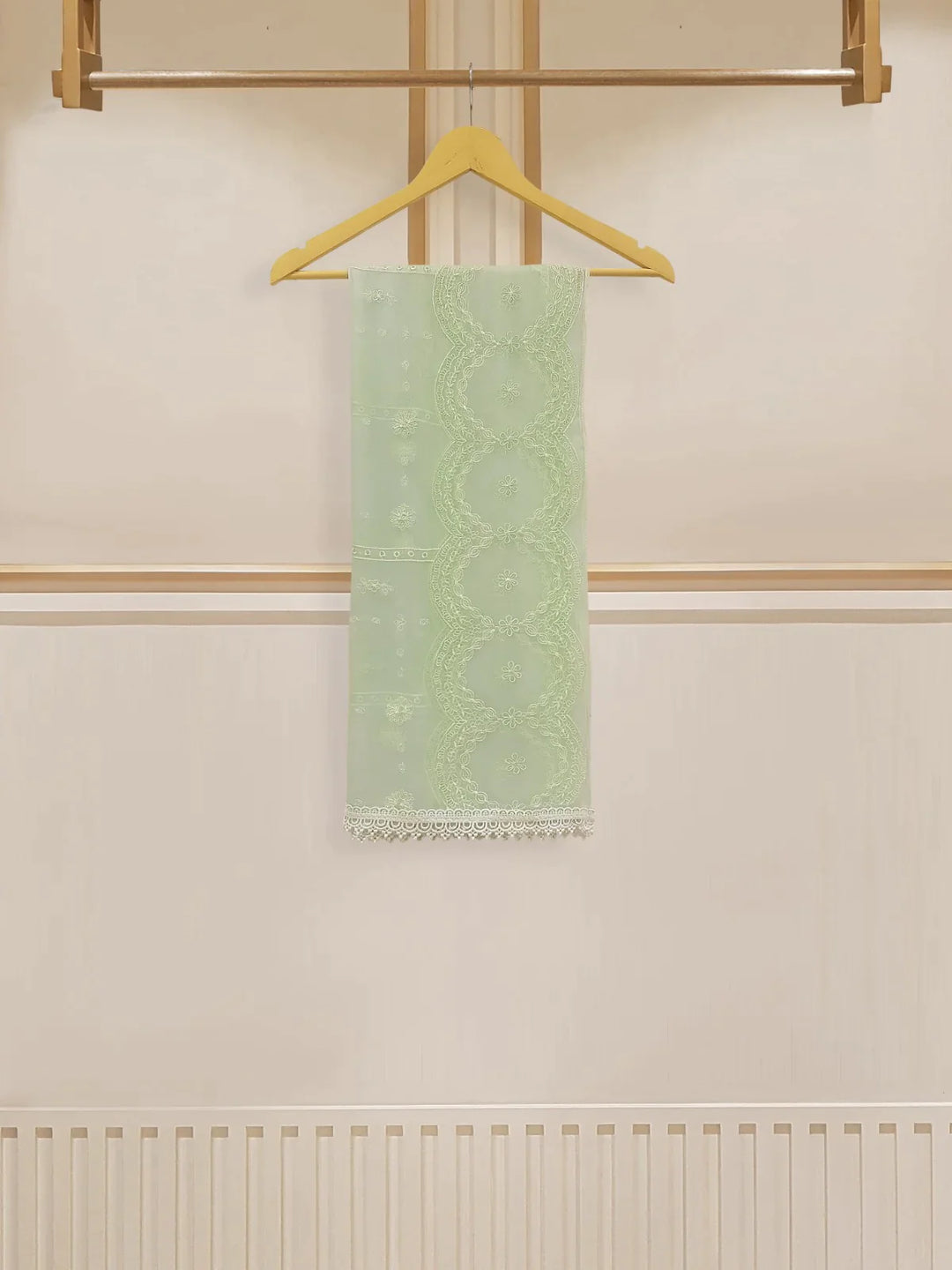 TWO PIECE FINE JACQUARD LAWN EMBROIDERED SHIRT WITH CHIFFON DUPATTA S107625